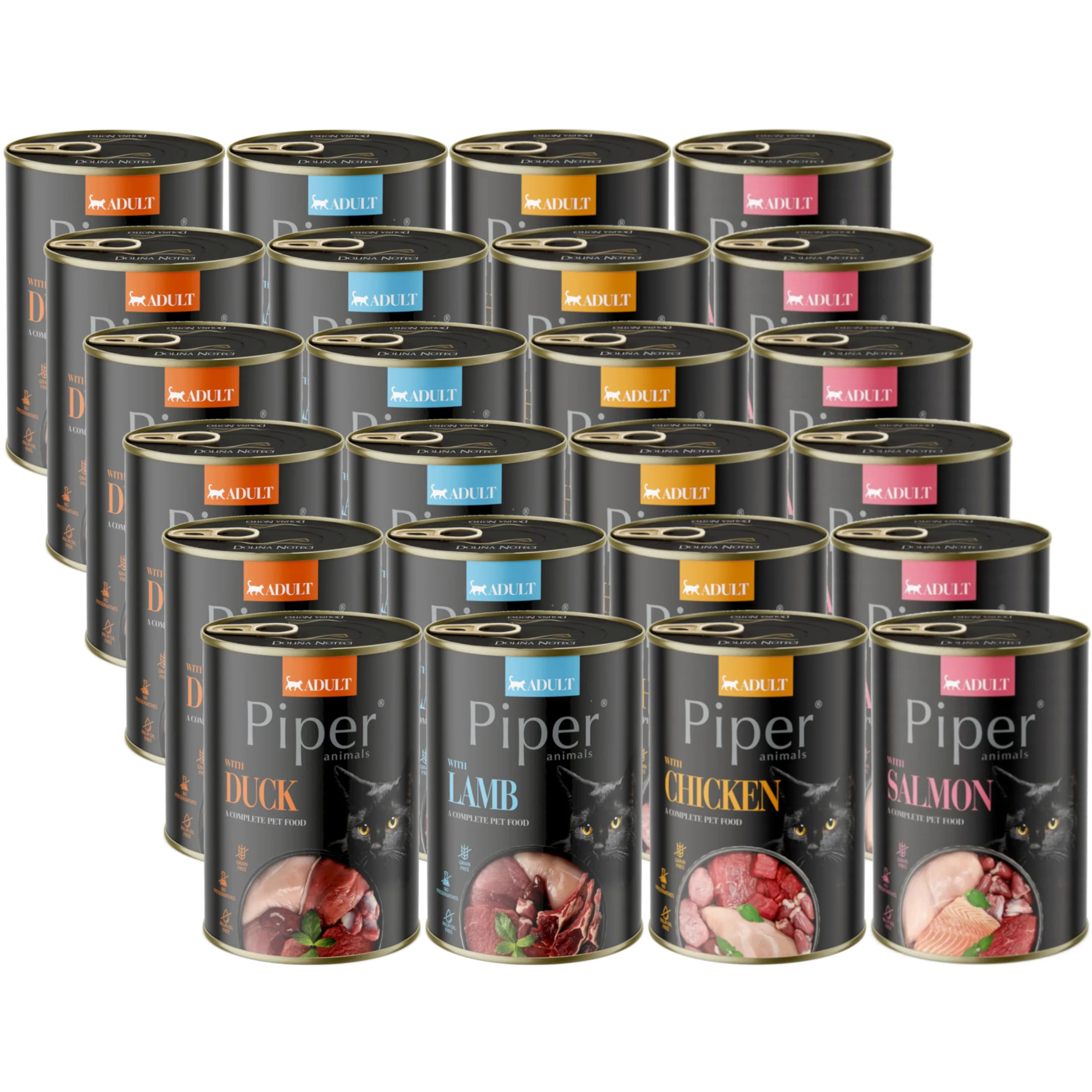 Alimento Húmedo para Gatos PIPER, Sabores Mixtos, 24x400g