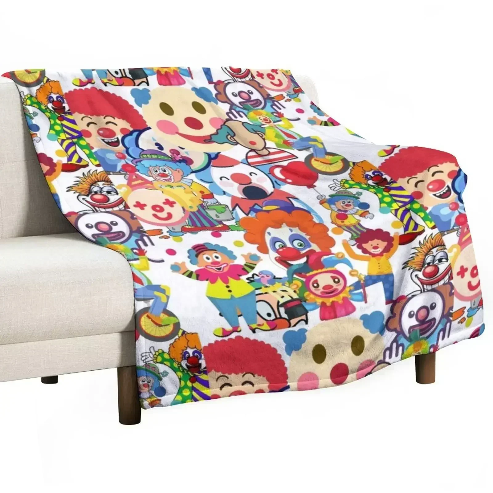 Clown Collection Throw Blanket Decorative Beds Softest funny gift for winter christmas gifts Sofa Throw Blankets