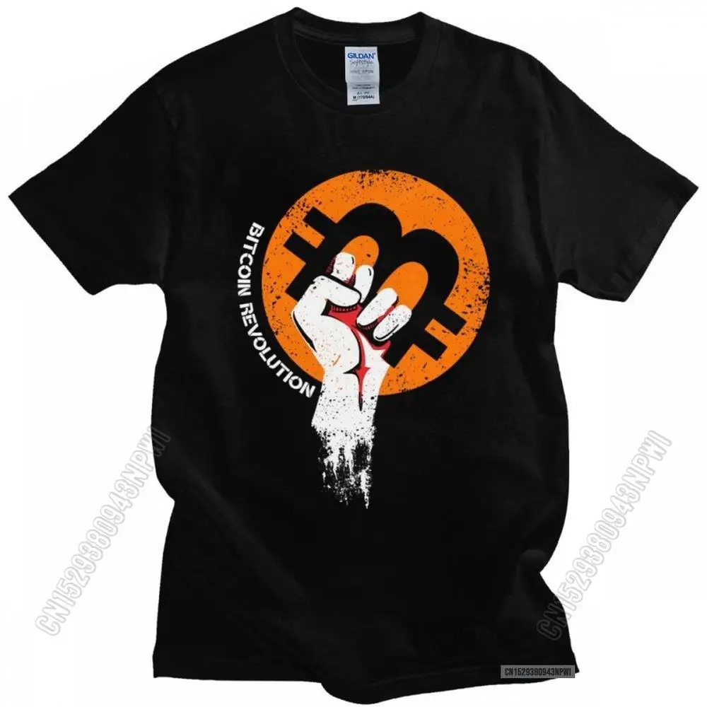 Gorgeous Vintage Power Bitcoin Tshirt Men O-Neck Cotton Tee Leisure T Shirt Cryptocurrency Btc Blockchain Geek T-Shirt