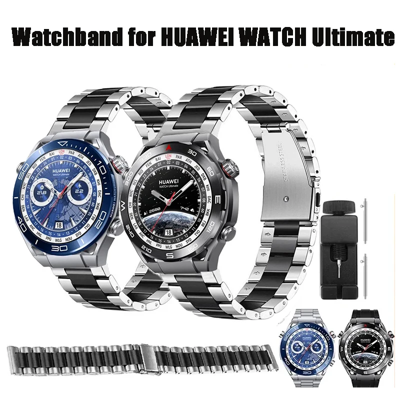 

22mm Stainless Steel Watchband for HUAWEI WATCH Ultimate,Strap Metal Bracelet for HUAWEI WATCH Buds Watch/ GT5 /GT4/GT3/GT2 46mm