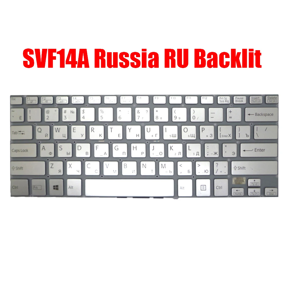 

Russia RU Laptop Keyboard For SONY SVF14A 9Z.NABBQ.10R 149238561RU AEGD57010203A V141106CS1RU AEGD57001203A Silver