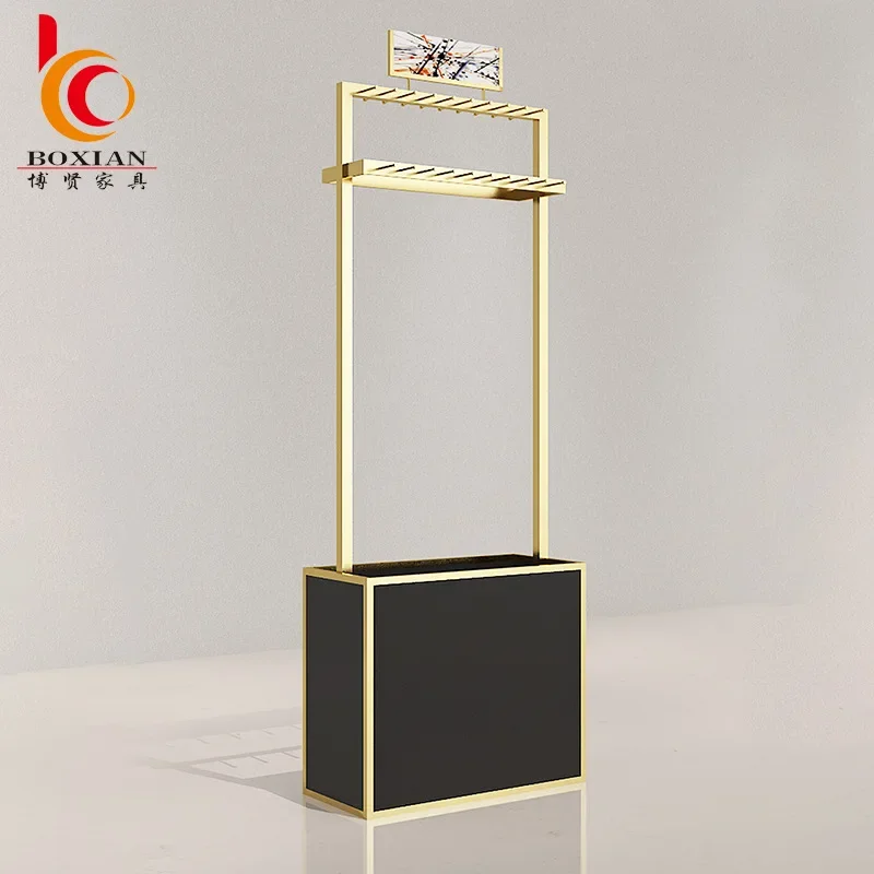 Clothing store belt rack display rack disassembly and assembly double-layer bilateral  rack floor belt hook belt display pro