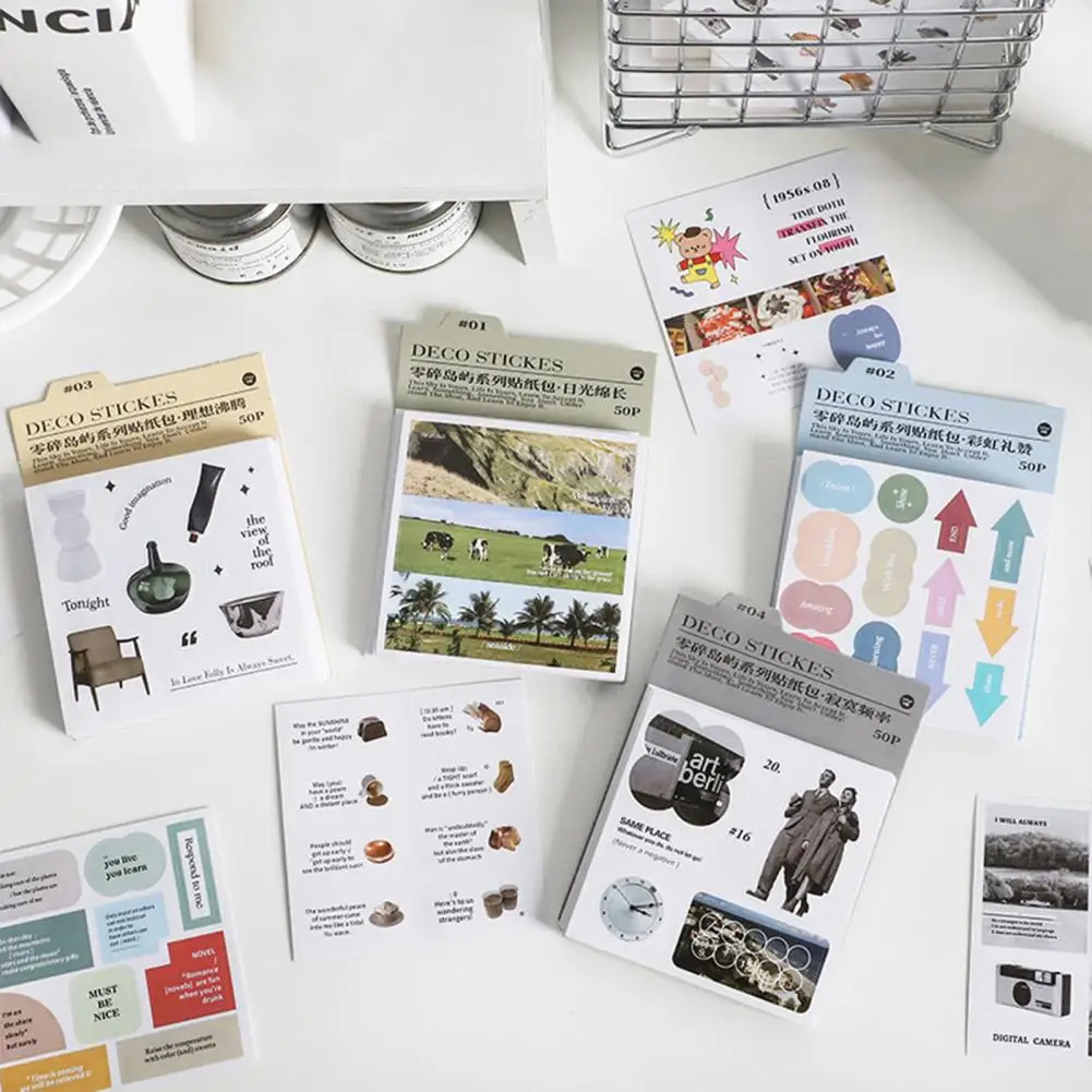 Duurzame 50 Vellen Creatieve Draagbare Journaling Sticker Gemakkelijk Toe Te Passen Briefpapier Benodigdheden