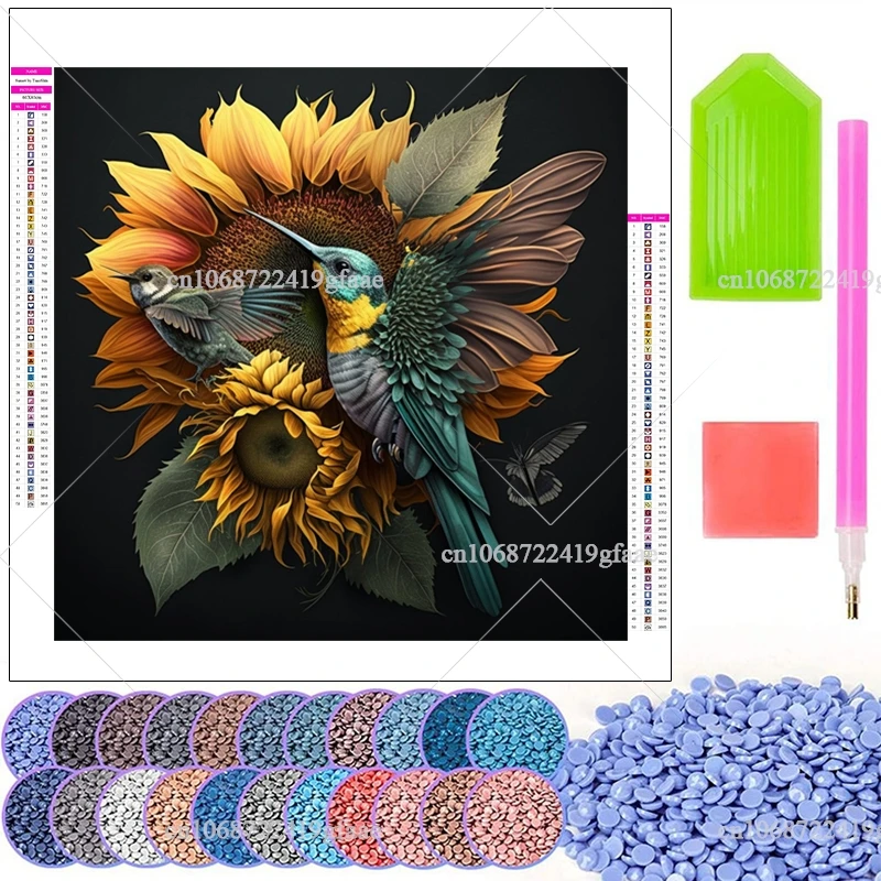 Flowrs Birds 5D Diamond Painting Kits Full Drill Rhinestone Flowers Wall Art Diamond Embroidery Mosaic Cross Stitch Home Decor image 4