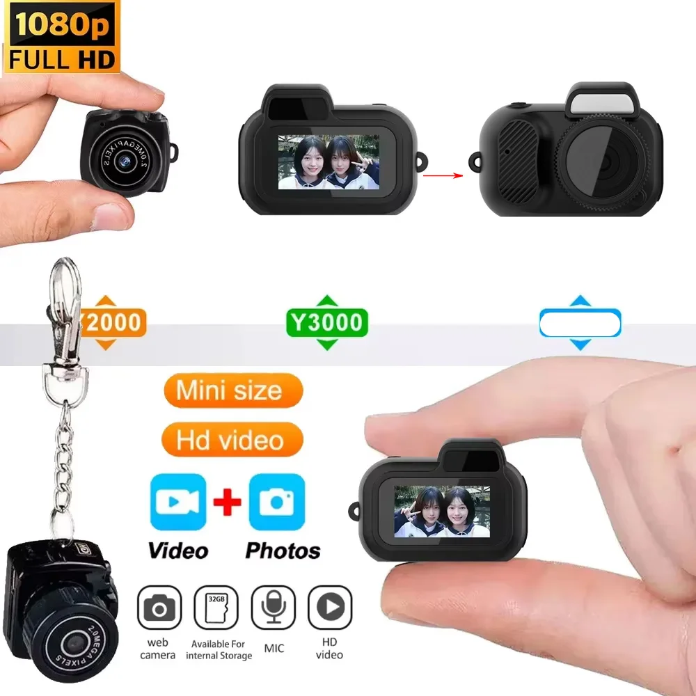 64GB Mini Camera With Key Chain Indoor Home Outdoor 480p/1080p HD Portable Vintage Pocket Sport DV DVR Camera Video Recorder