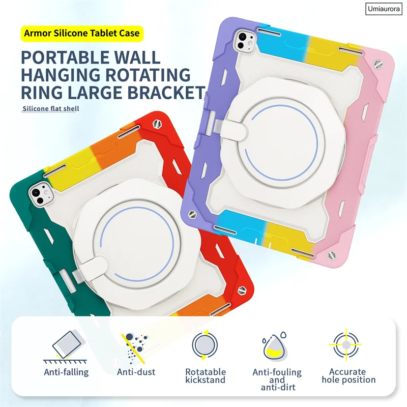 For IPad 10th 11th 12th Gen A19 Air 10.9 Mini A17 Pro 11 12.9 13 inch M5 M4 M3 M2 Heavy Duty Rugged Tablet Case Shockproof Funda