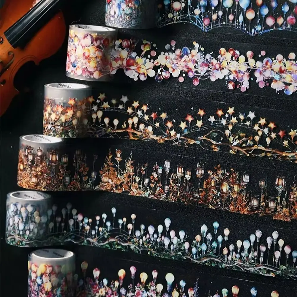 Mr. Paper 6Style Lighting Theme Shell Light Tape PET 40mm*2m Handbook Notebook Decoration DIY Tape Stickers for DIY Phone Case