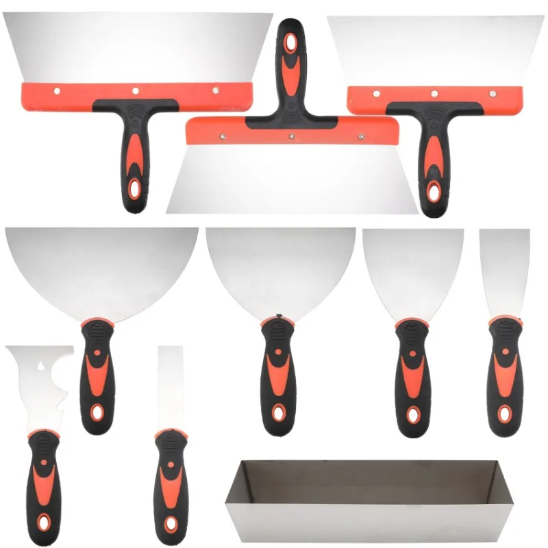 ABBO-10Pcs Drywall Tools Set: Stainless Steel Putty Knife, Taping Knife, And Painter Scraper For Wall Repair