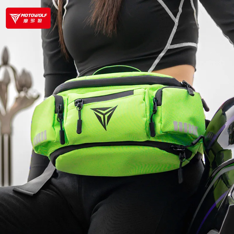 Motorcycle Outdoor Multifunctional Fanny Waist Bag Crossbody Package Motocross Cycling Pack Anti Splash Waterproof Orange Black