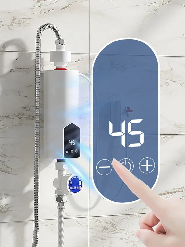 220V 110V Scaldabagno Elettrico Istantaneo Senza Serbatoio 3500/5500W Bagno di Casa Doccia Riscaldamento Veloce Acqua Calda Display Digitale LCD