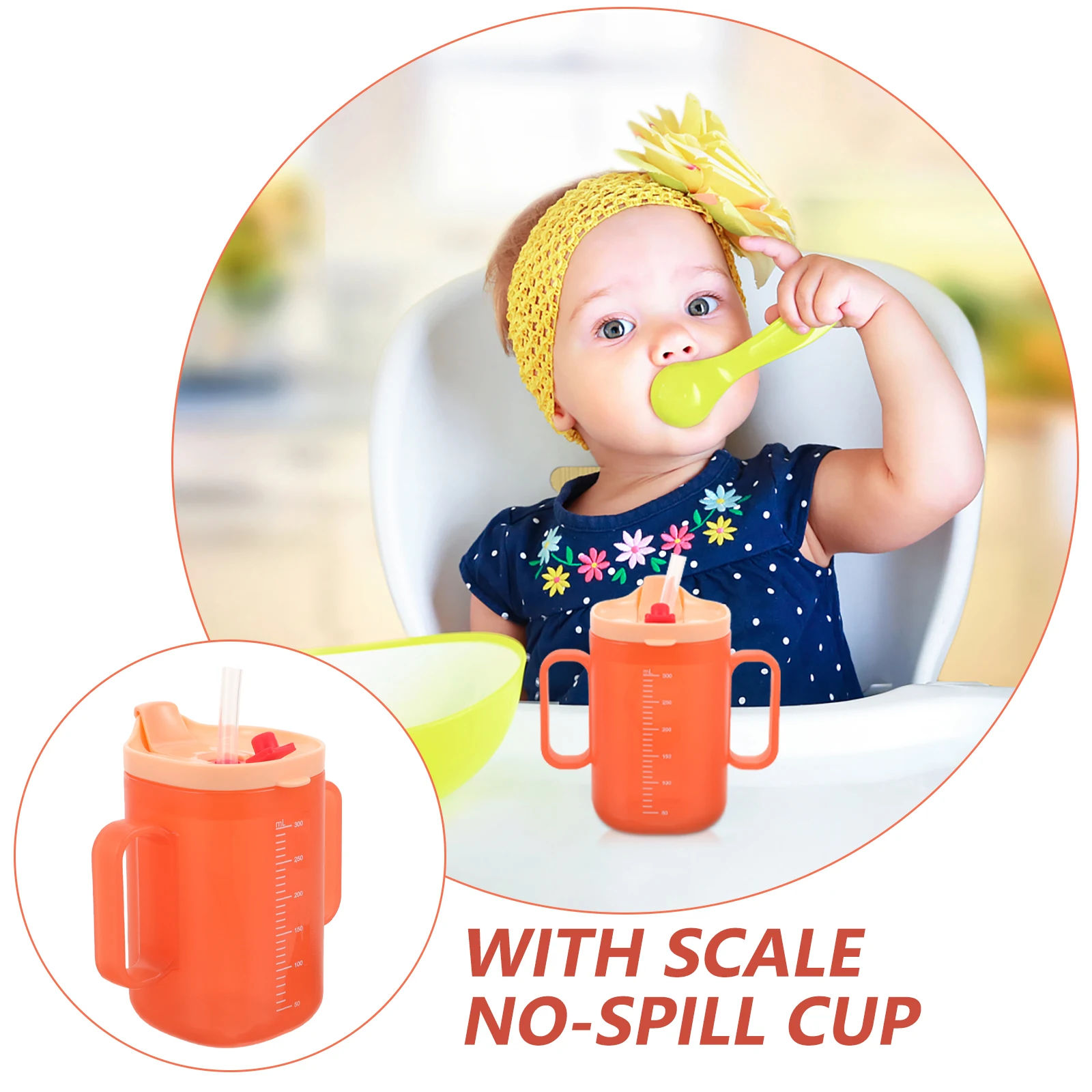 

Baby Learns to Drink Kids Water with Straw Toddler Milk Cup Infant Training Cup Reusable PP Silicone Lightweight