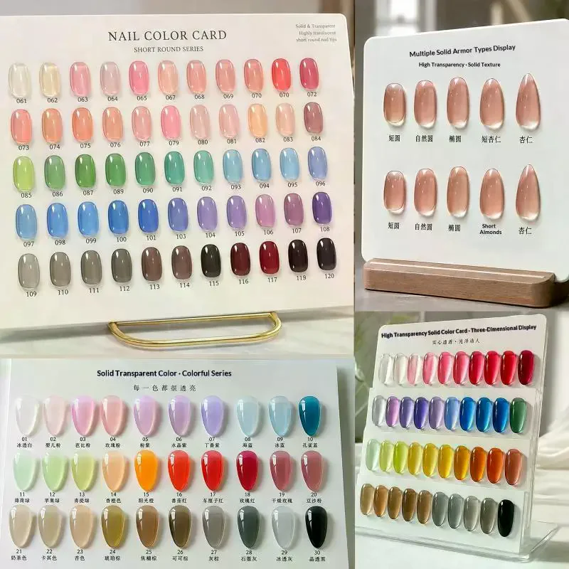 Nail Polish Display Nail Color Chart Table UV/Gel/Polish Nail Capsule Gel False Tips Display Showing Shelf Flat Bottom 120pcs