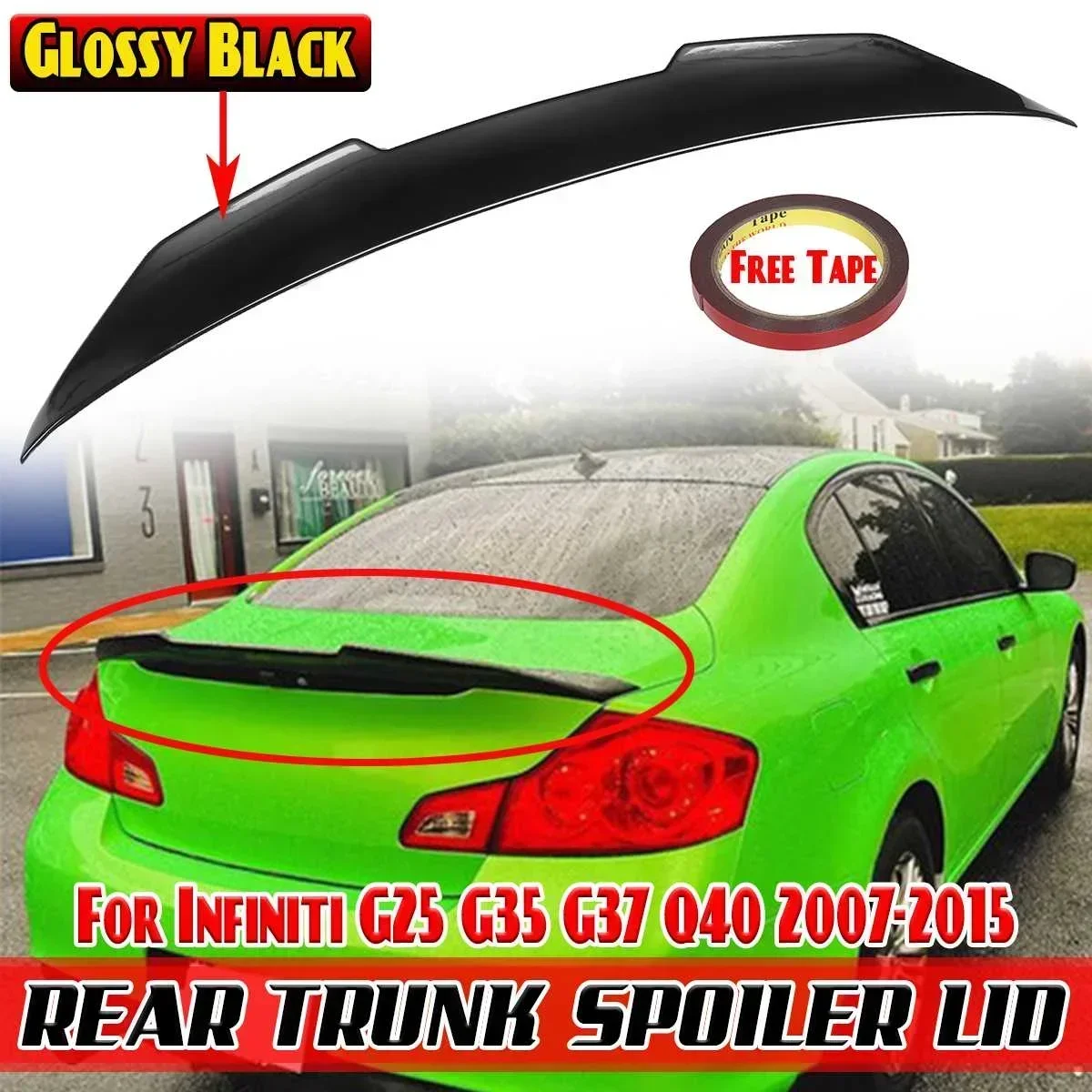 PSM Style Car Rear Trunk Spoiler Lid For Infiniti G25 G35 G37 Q40 2 Door 4 Door Sedan 2007-2015 Rear Spoiler Wing Lip Body Kit