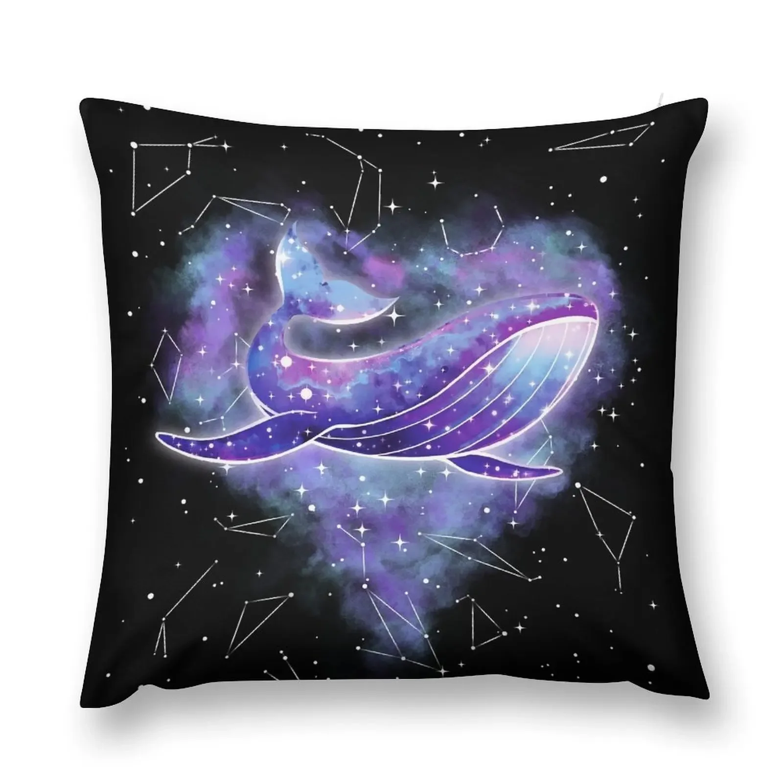 Purple Galaxy Space Whale Heart Throw Pillow Cusions Cover Sitting Cushion Christmas Covers pillow