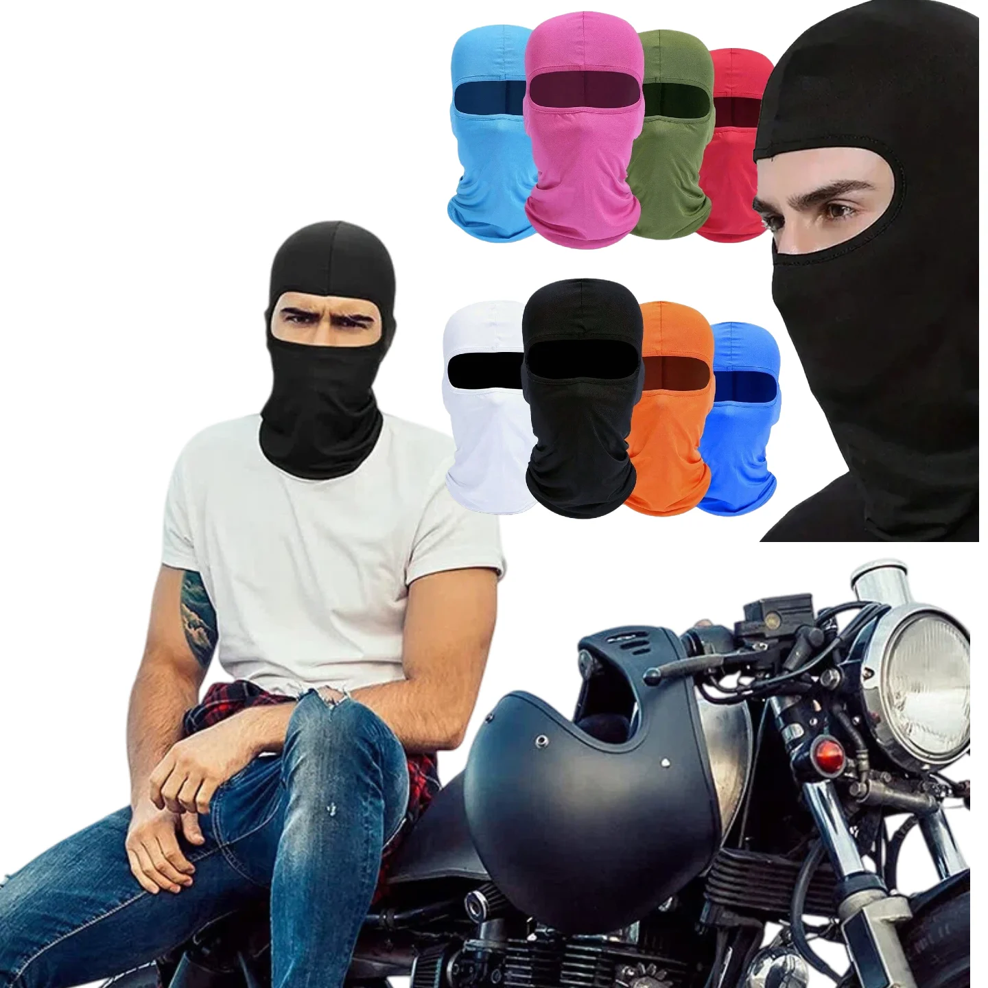 Tactical Windproof Balaclava for Bicycle Riding, Full Cover, Outdoor Hunting, Hiking Head, Warm Shield, Ski Scarf