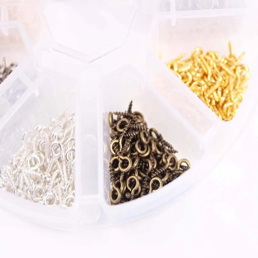 800 Pieces Alloy Screw Eye Pin Set Eyelet Pegs Jewelry Tool Kit for Watch Bracelet Removal and DIY Crafts