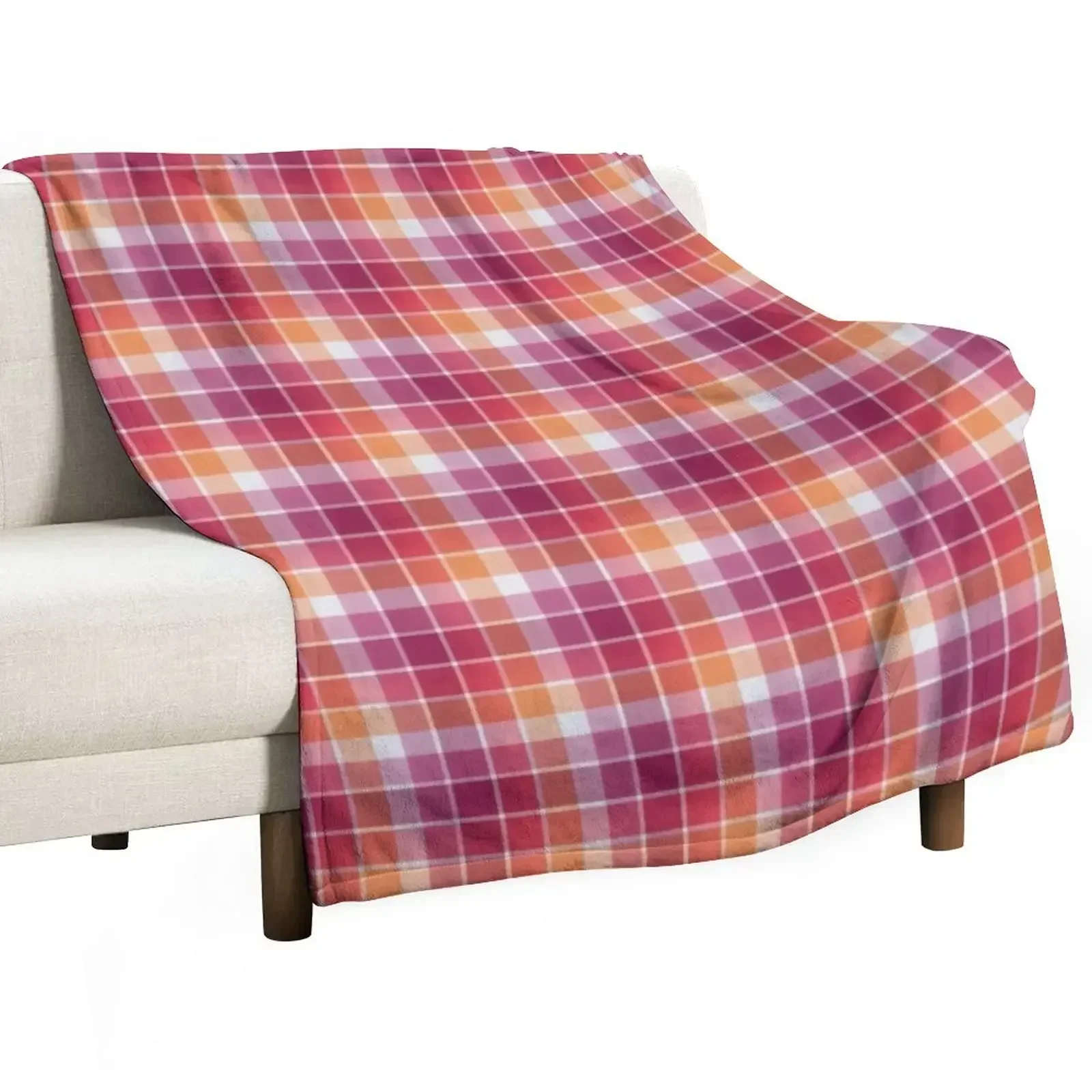 

PRIDE PLAID - Lesbian Throw Blanket Flannel Fabric Beach Sofa Throw Flannels Blankets