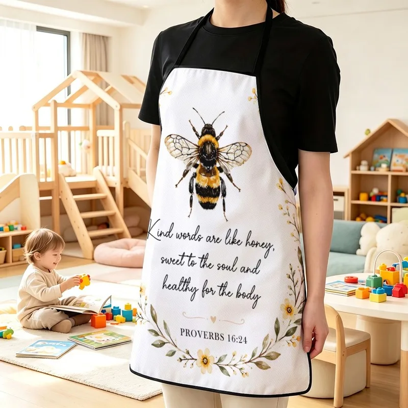 1PC【Apron】2DFlat effect pastoral style and flower print，Durable and practical，Suitable home kitchen cooking、Outdoo
