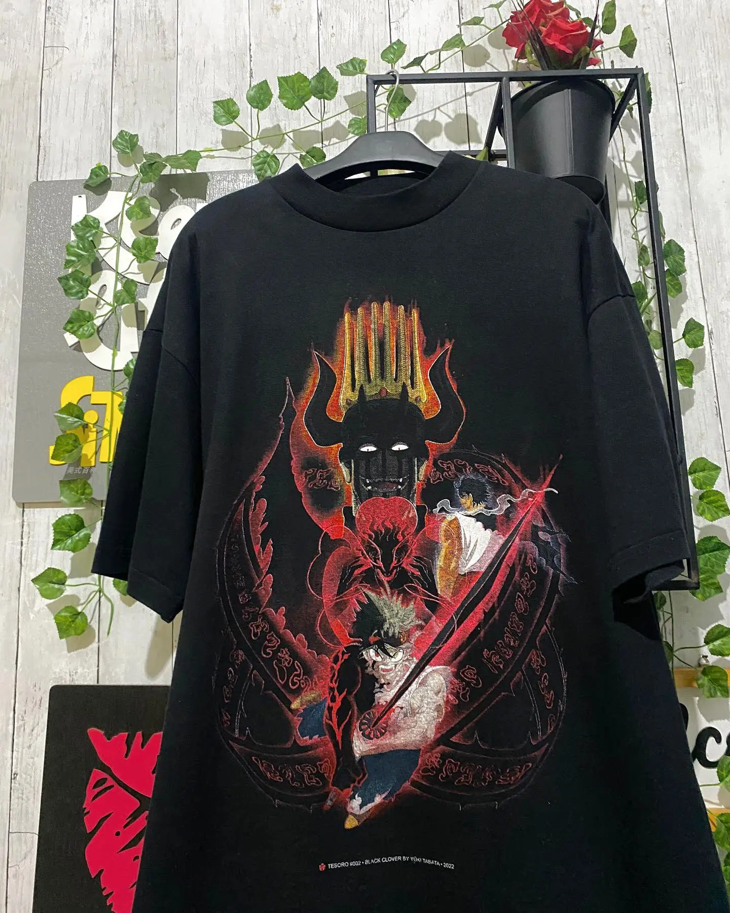 Black Clover Anime Asta Demon Form Graphic Printed T-shirt Men and Women Summer Harajuku Casual Versatile Short-sleeved Top