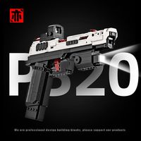 500PCS Technical P320 Pistol Gun Model Building Blocks Emissible DIY Construction Bricks Toys Gift For Children Kids