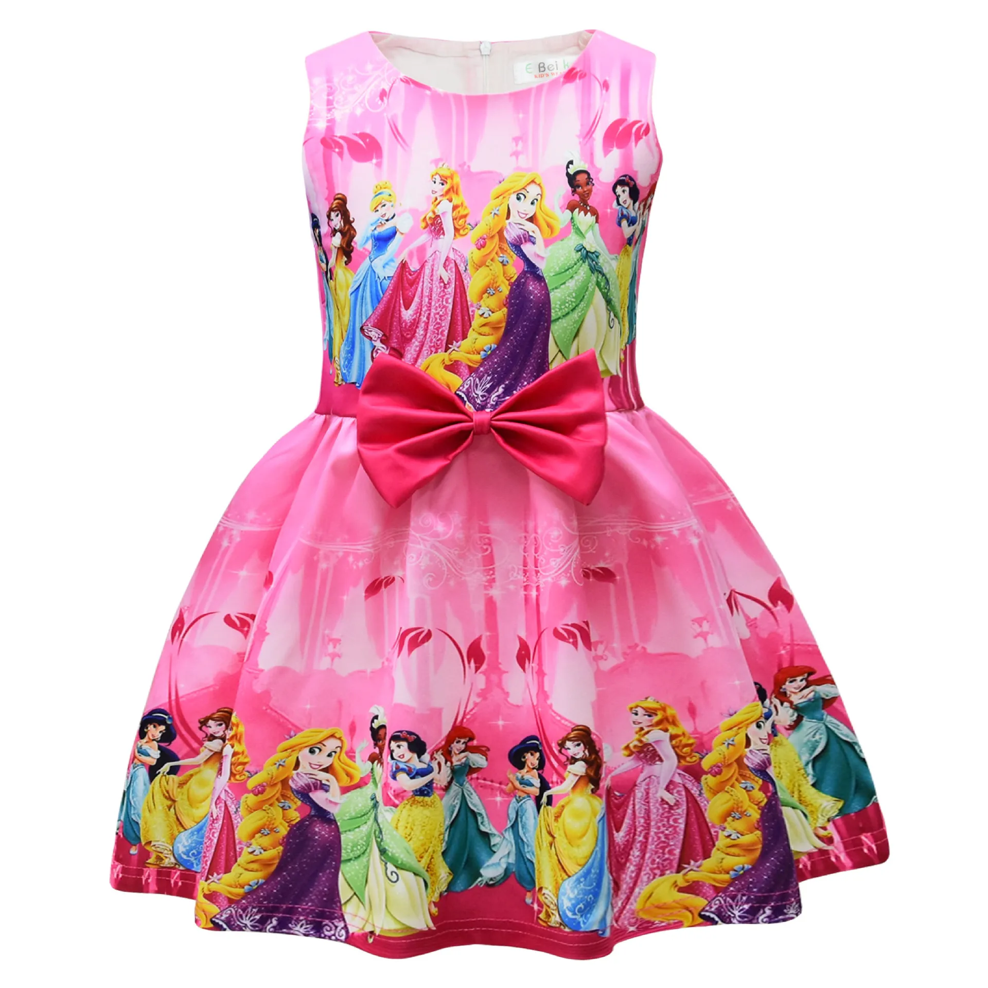 2024 Cinderella Snow White Princess Children\'s Girls Dress  Long Hair Belle Mermaid Dress Skirt Birthday Party Gift for Kids