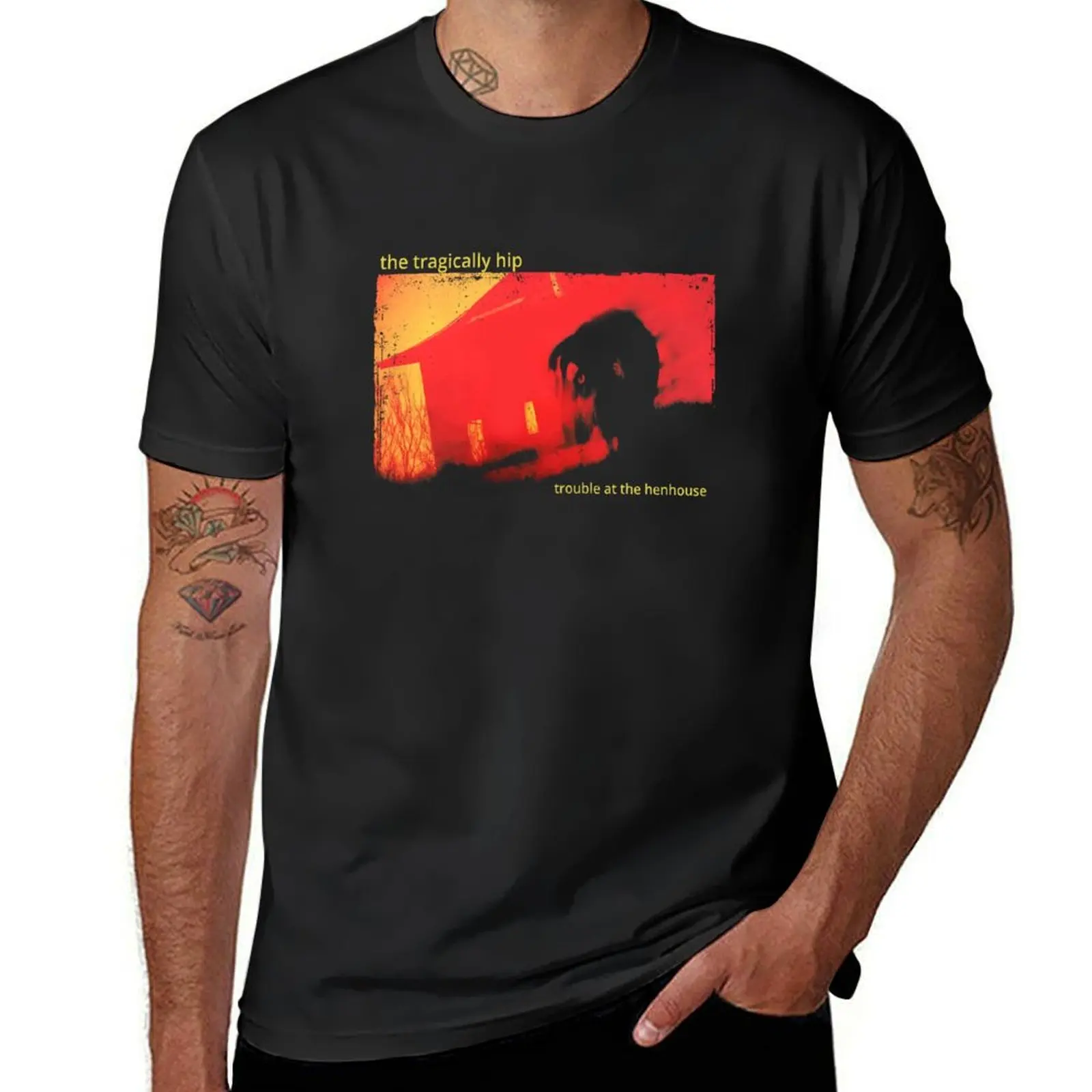 

Vintage The Tragically Hip Trouble at the Henhouse Tour 1996 T-Shirt korean fashion boys animal print mens vintage t shirts