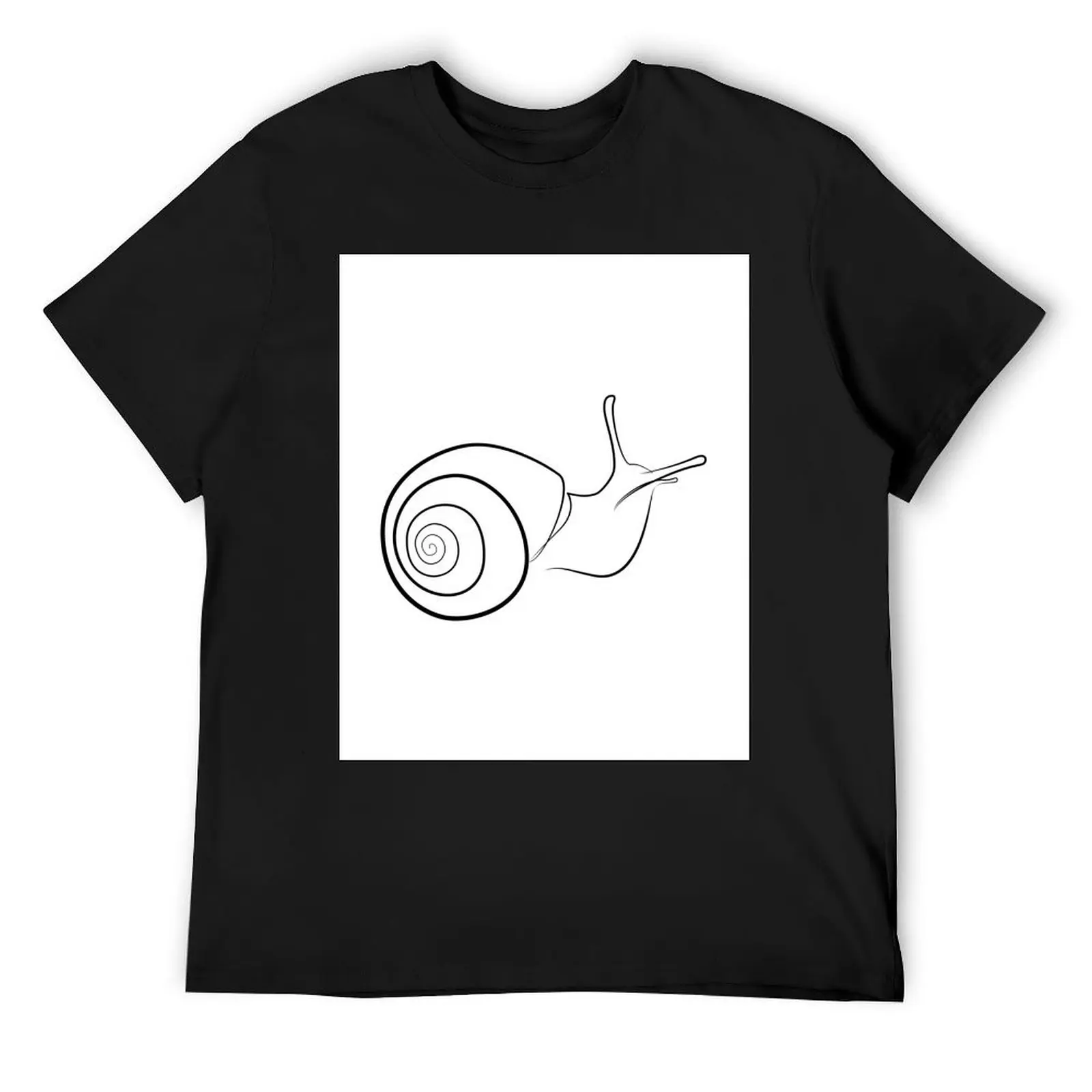 

Snail minimalist one line wall art T-Shirt graphic tee shirt plain blue archive Men's t shirts