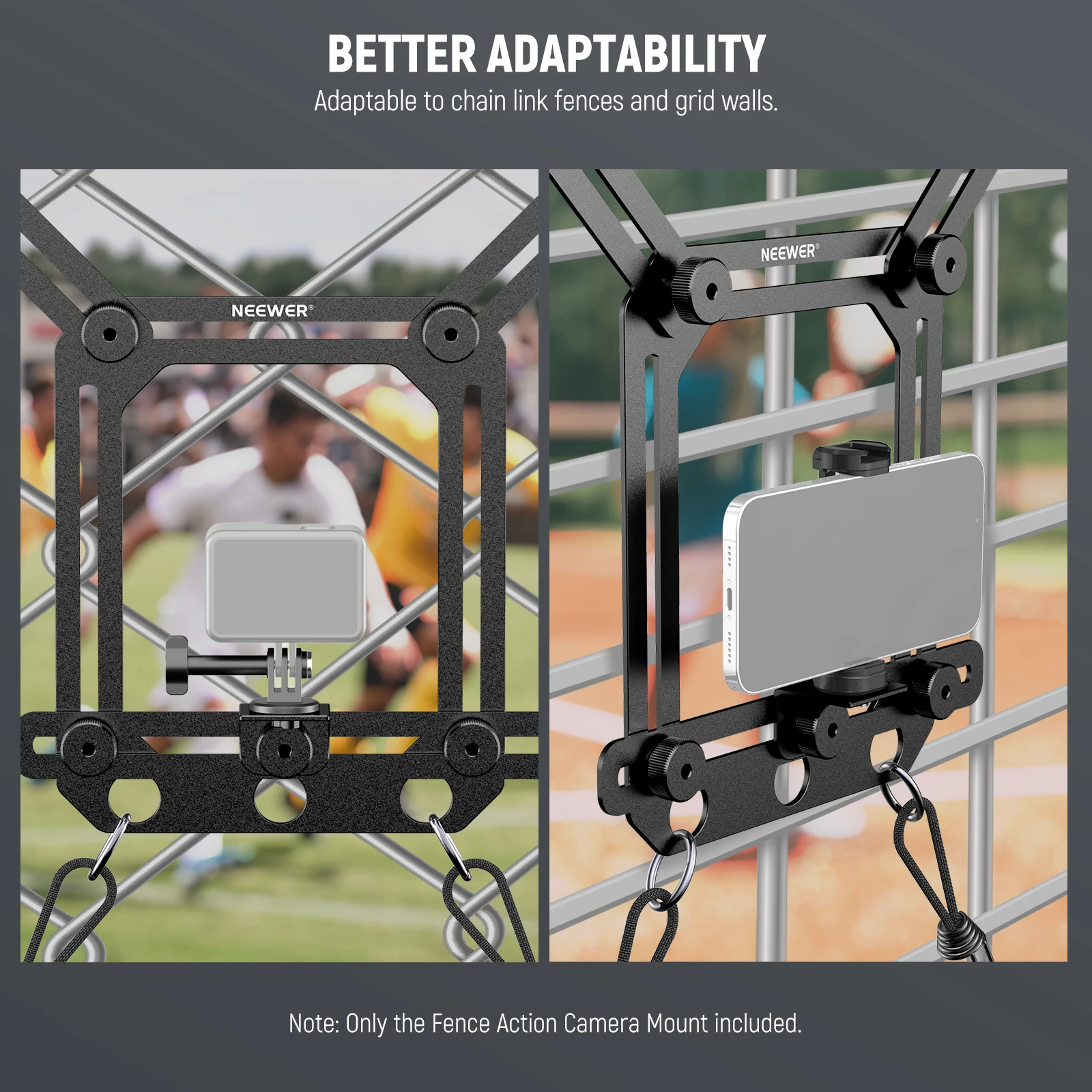 سياج كاميرا المشابك مثبت للبث المباشر ، وصلة سلسلة معدنية ، حامل هاتف ، متوافق مع تطبيق Gamechanger