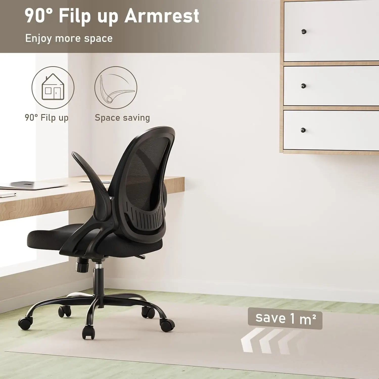 

Home Office Chair Work Desk Chair Comfort Ergonomic Swivel Computer Chair, Breathable Mesh Desk Chair, Lumbar Support Task