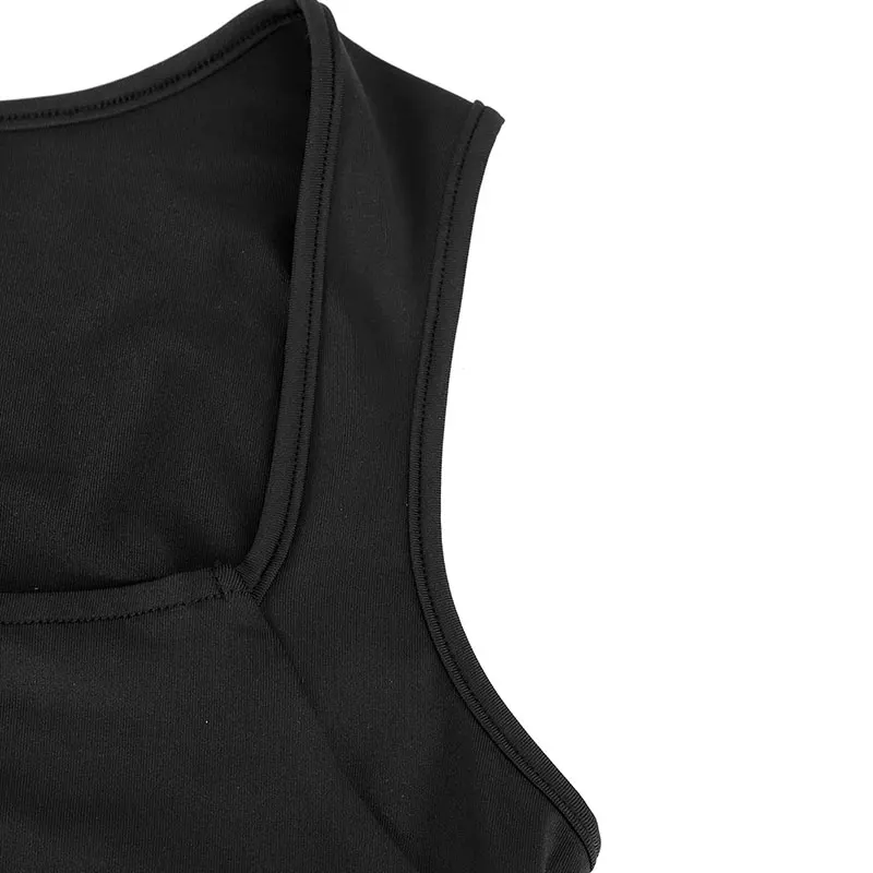 2026 Sommer Damen Tanktop mit eckigem Ausschnitt, ärmellos, doppellagig, Basic, eng anliegendes T-Shirt, Y2K, einfarbig, sexy Gothic Tanktop, Damenbekleidung – Detail 23