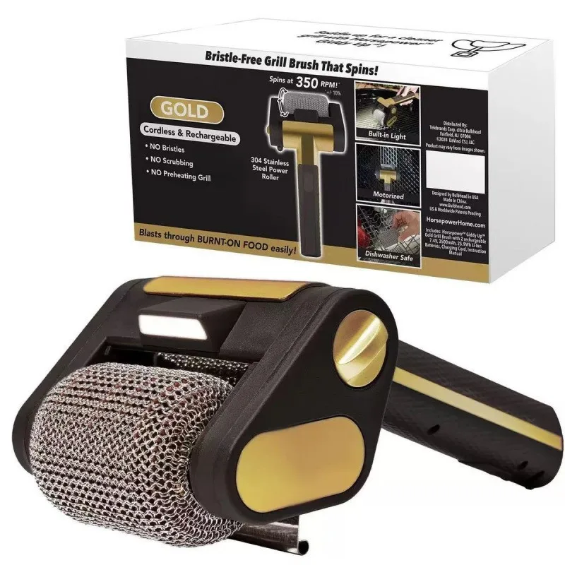 Electric Grill Cleaning Cordless Brush BBQ Grill Brush Kitchen Wireless USB Rechargeable Barbecue Grill Cleaner Tool for Outdoor