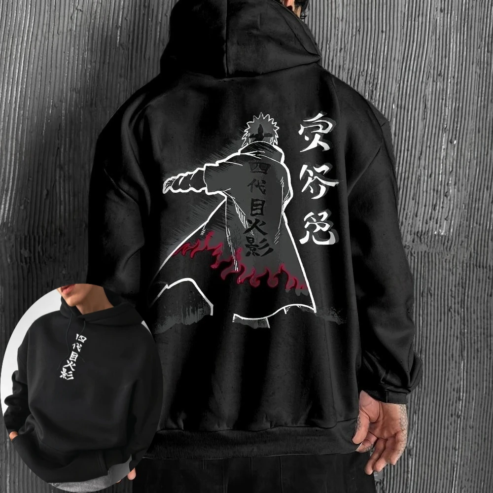 

Naruto Men's Hoodie Sweater Minato Namikaze Japan Anime Spring and Autumn Boys Children's Long Sleeve Sports Parent-Child Wear