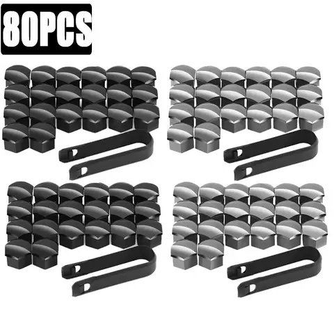 20/40/80PCS 21/19/17mm 자동차 휠 너트 캡 보호 커버 녹 방지 자동차 허브 스크류 커버 타이어 너트 볼트 외장용