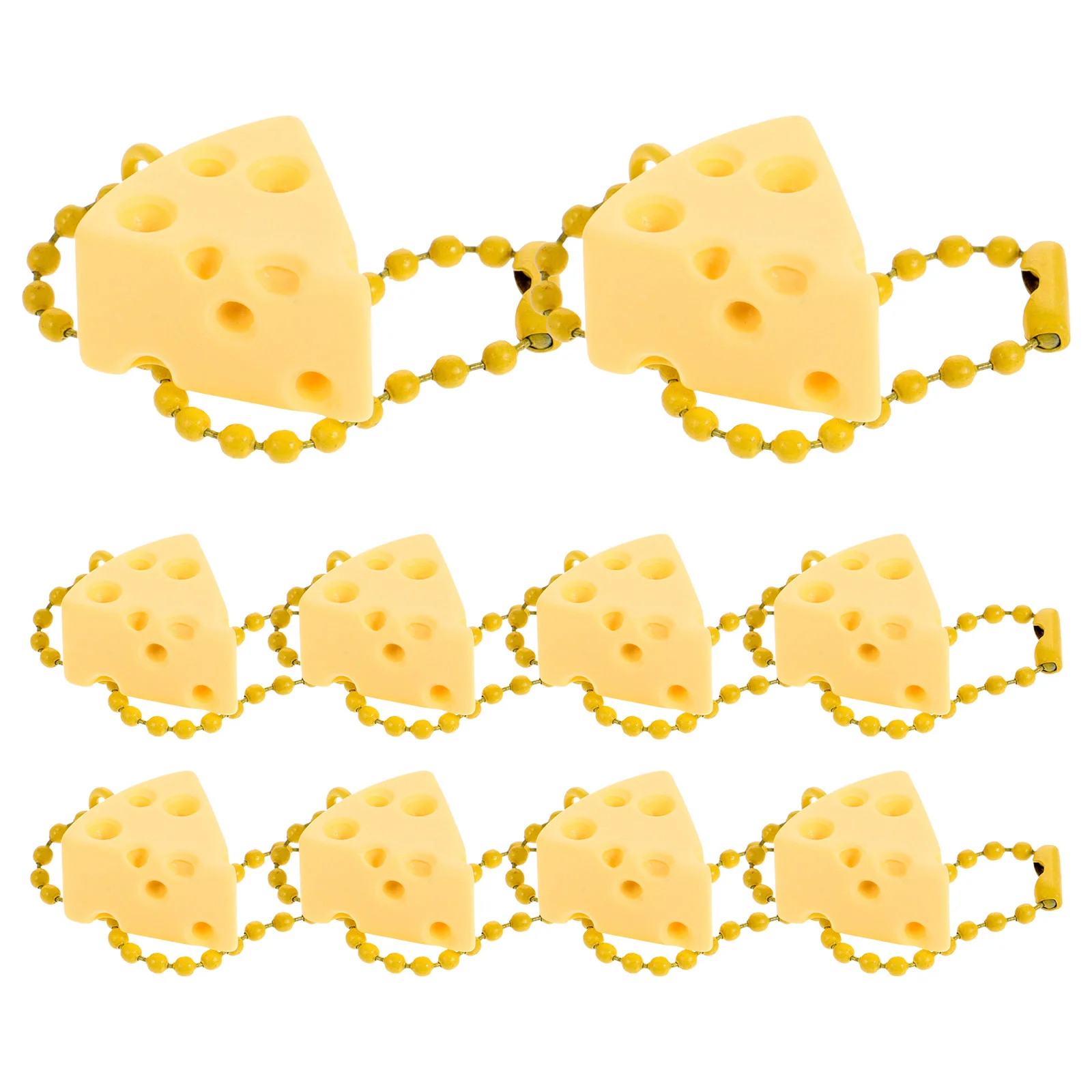 

10 Pcs Cheese Ornaments Keychain Pendant for Car Decorative Keyring Bead Backpack Metal Handbag Charm