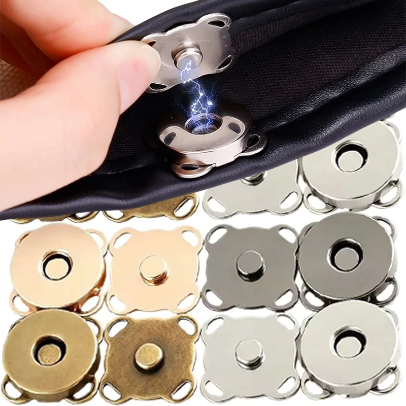 14/18MM Metal Magnetic Snap Buttons Invisible Sew on Clasps Fasteners for Luggage Leather Craft DIY Sewing Hardware Accessories