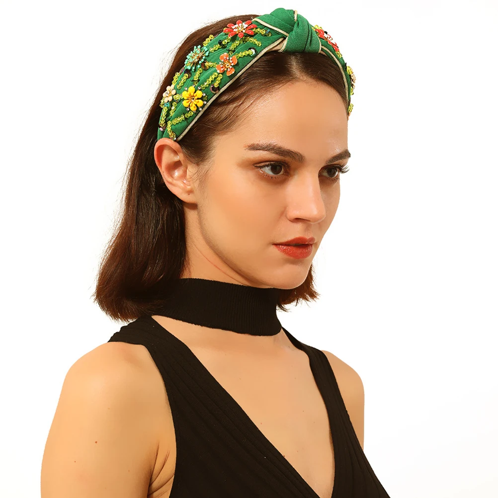 

1pc Crystal Flower Hair Hoop Rhinestone Headband Women Party Makeup Bridal Accessories Decorative Wrap Comfortable Organize Hair