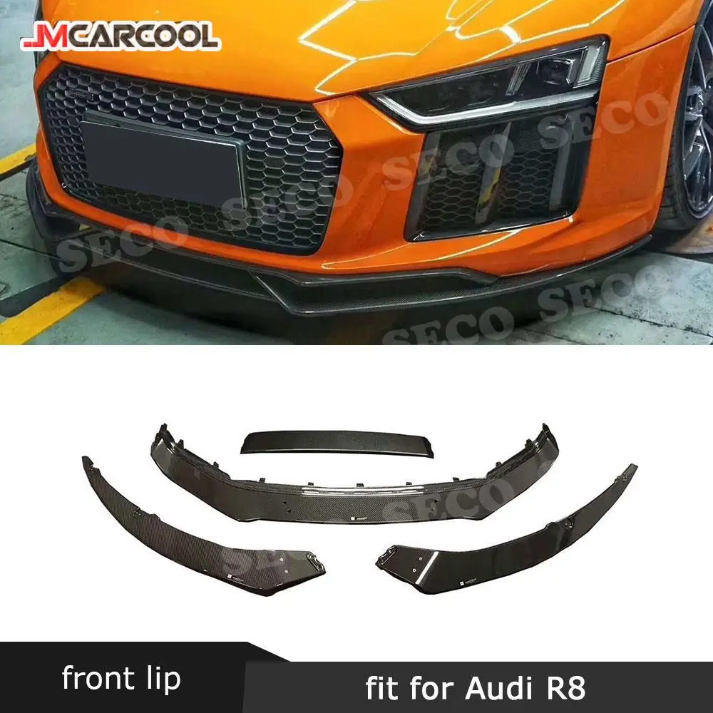 

JMCARCOOL For Audi R8 2017-2020 Car Racing Carbon Fiber Front Bumper Lip Spoiler Chin Splitters Body Kits Car Styling