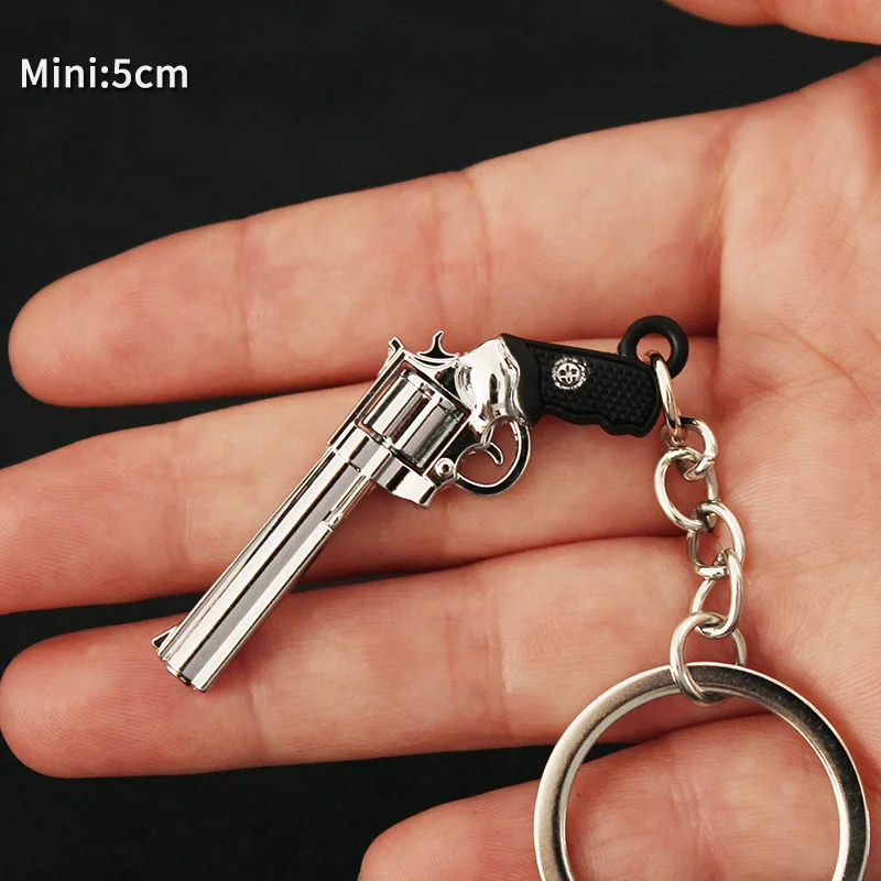 Game PUBG Mini Gun Keychain Model Pistola Miniatura De Metal Accessories Alloy Periphery Mini Revolver Key Ring Gift Toy for Boy