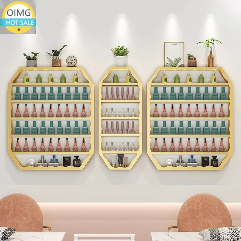 Wall Hanging Nail Salon Shelf Metal Rack for Nail Polish Display