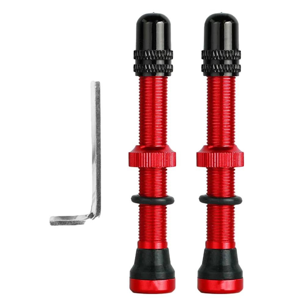 

1Set Tire Stem Aluminum Alloy 60Mm American Style Air Nozzle Replace Leak Valve for Bike Cycling Accessories Sturdy Metal Wheel