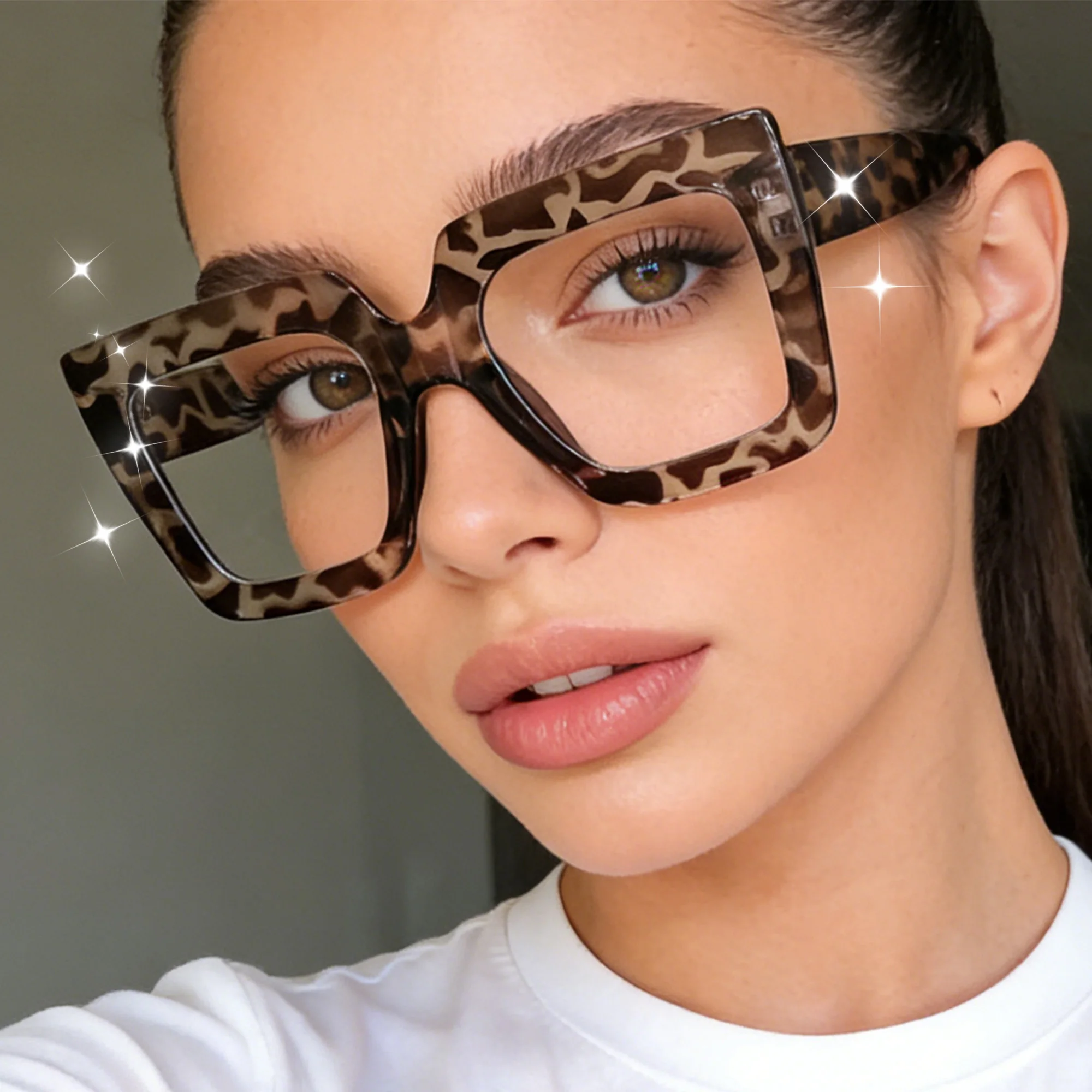 Oversized Leopard Reading Glasses for Women Bold Trendy Readers, Statement Fashion Glasses Comfort Eyewear Stylish Eyeglasses