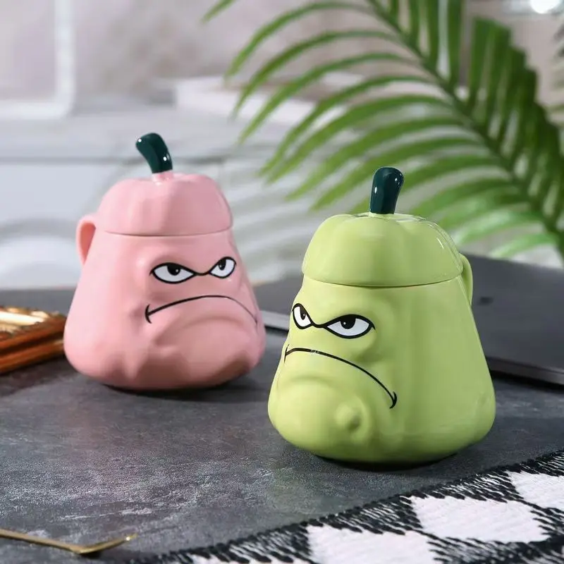 Plants Vs. Zombies Game Peripheral Mug 400ml Water Cup Creative Squash Ceramic Mug Household Cup with Lid Birthday Present