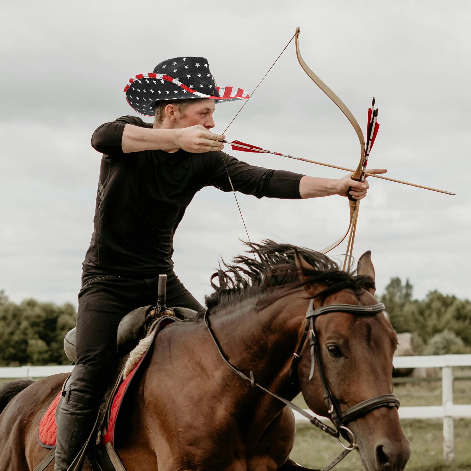 

Джинсовая шляпа с американским флагом, водонепроницаемый ретро патриотический костюм, принадлежности ко Дню независимости, головной убор США