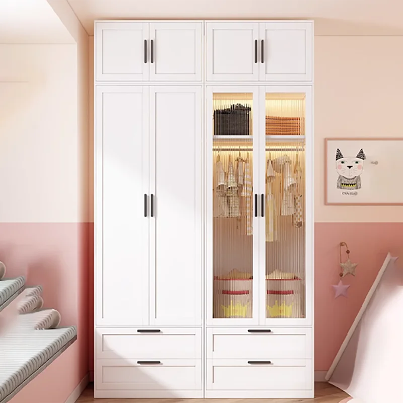 خزانة كبيرة لمجموعة البنات، خزانة تخزين بسيطة، خزانة ملابس مفتوحة للأطفال، ملابس معدنية، أثاث Armario De Ropa #1