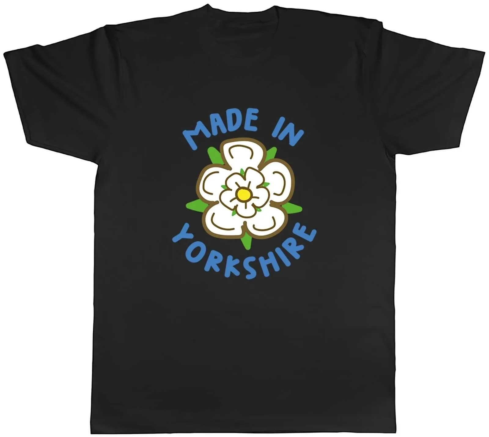 Camiseta de Yorkshire hecha a mano para hombre, camiseta Unisex, regalo de Rosa Blanca