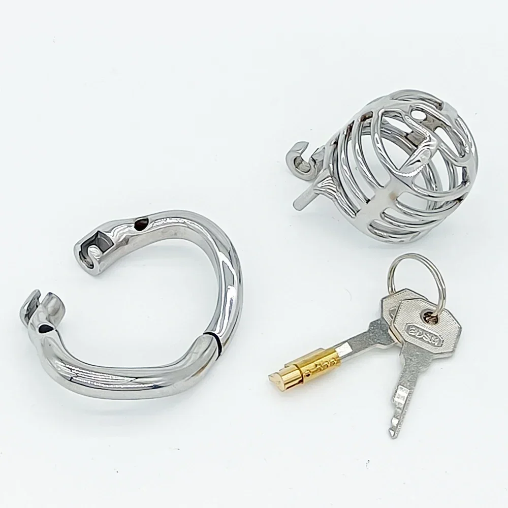 Stainless Steel Stealth Lock Male Chastity Device Cock Cage Fetish Penis Lock Cock Ring Sex Toys Men Penis Urethral Adult Game