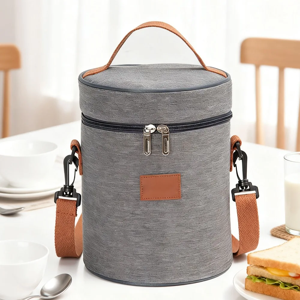 Oxford Cloth, Insulated Lunch Bag Aluminum Film Square/Cylinder Shape Thermal Food Tote EPE Pearl Cotton Cooler Lunch Bag