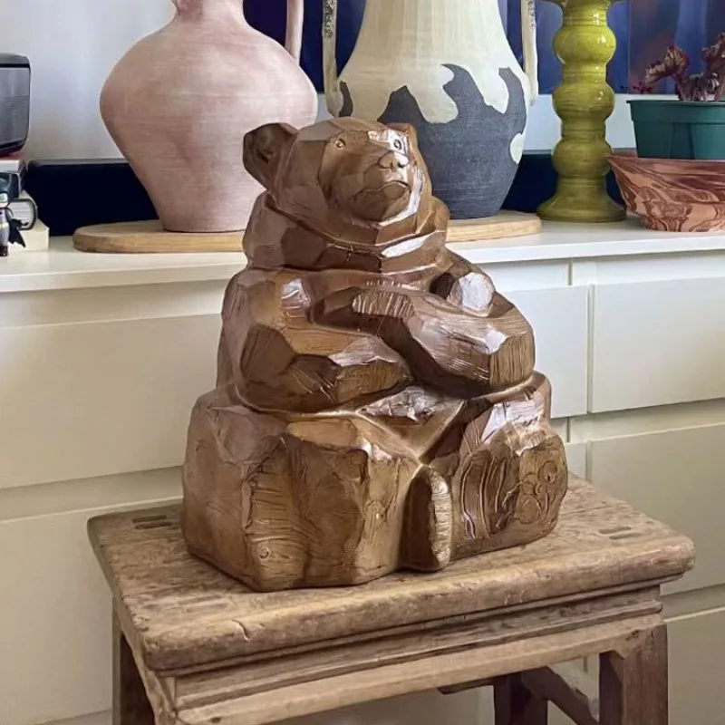 Collection of Hokkaido craftsman works of wood carving feeling entrance ornament, home model room