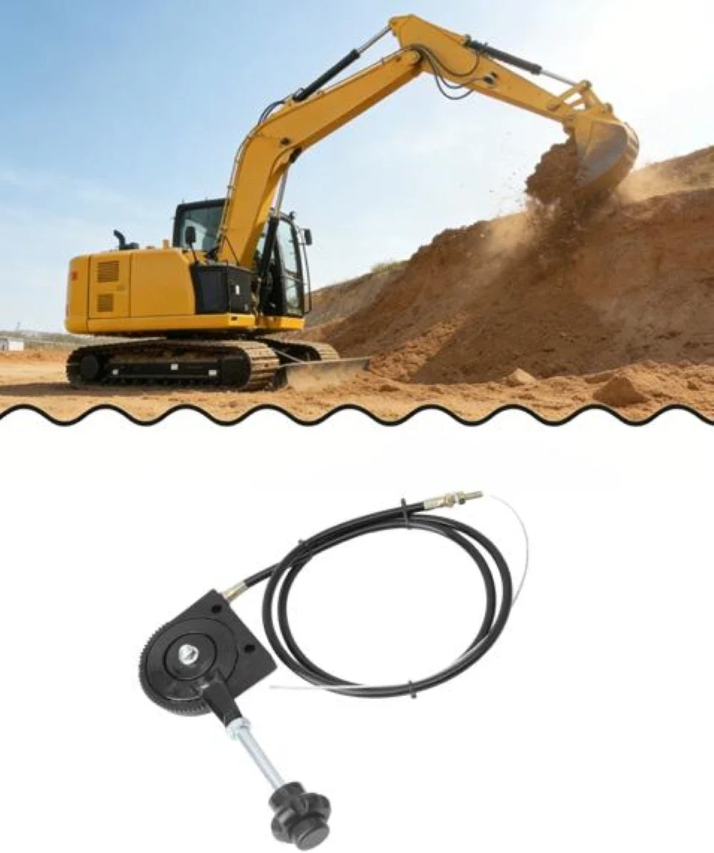 40 Inch Throttle Control Cable for Excavator Engine with Flexible Manual Adjustment Mechanism Compatible with Standard Models