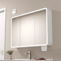 Nordic Space Aluminum Bathroom Cabinets Wall-mounted Storage Vanity Make Up Mirror Cabinets Home Furniture Arredo Bagno FYBC